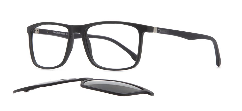 BENX FANTASIA Clipon Teenage Man Rectangular Full-Rimmed Ultem Polarize BXTR90 926-M113